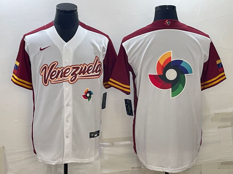Men 2023 World Cub Venezuela Blank White Nike MLB Jersey2->youth mlb jersey->Youth Jersey